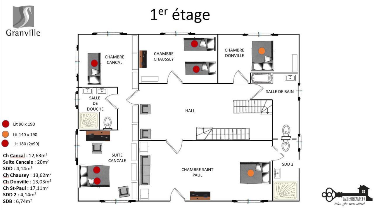 Les Roches Grises, Luxueuse Villa Face Mer, 4Etoiles, Spa Et Jardin Panoramique, Societe La Clef Decamp Гранвил Екстериор снимка